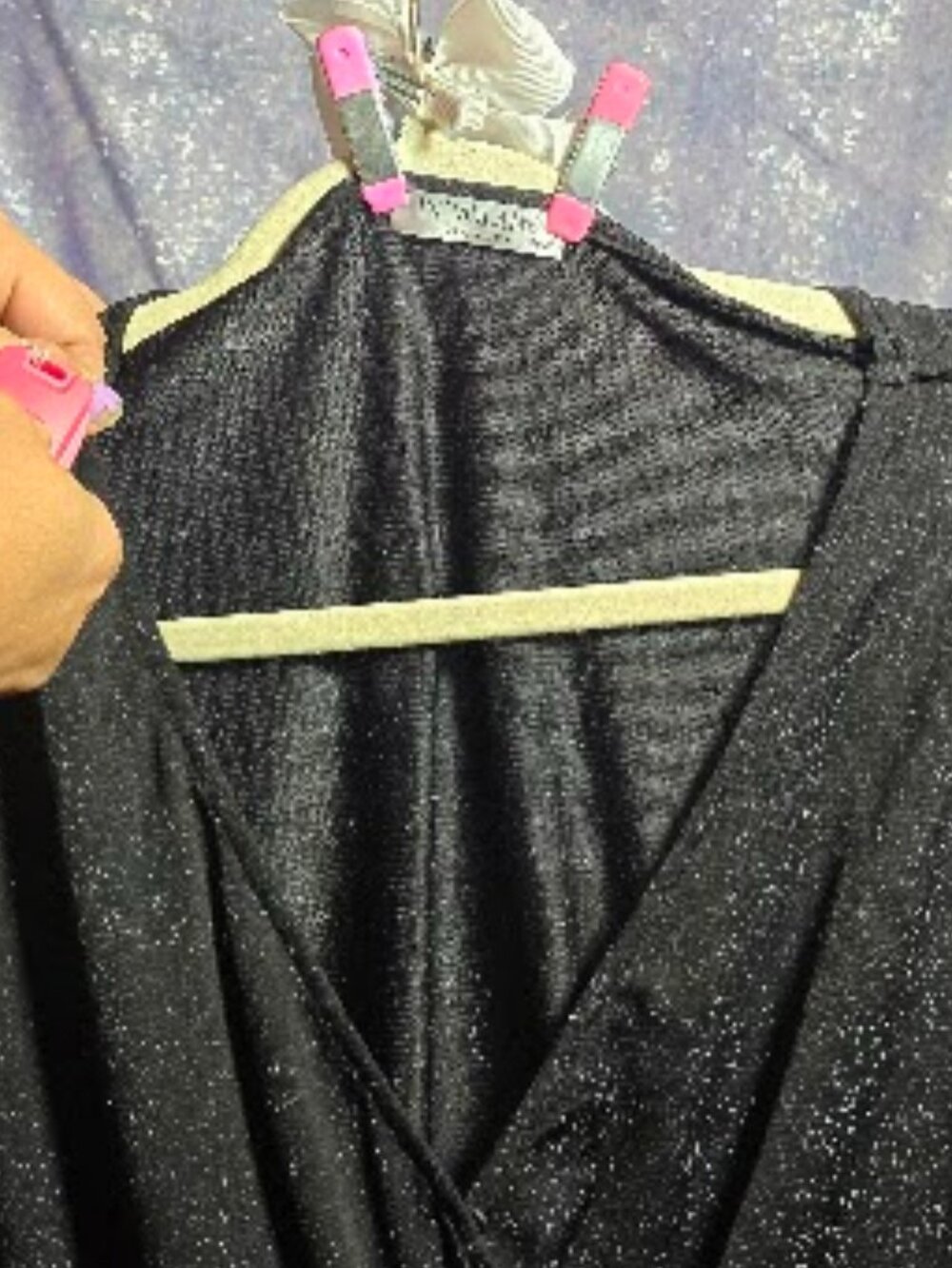 IN’VOLAND Metallic Sparkle Wrap Dress